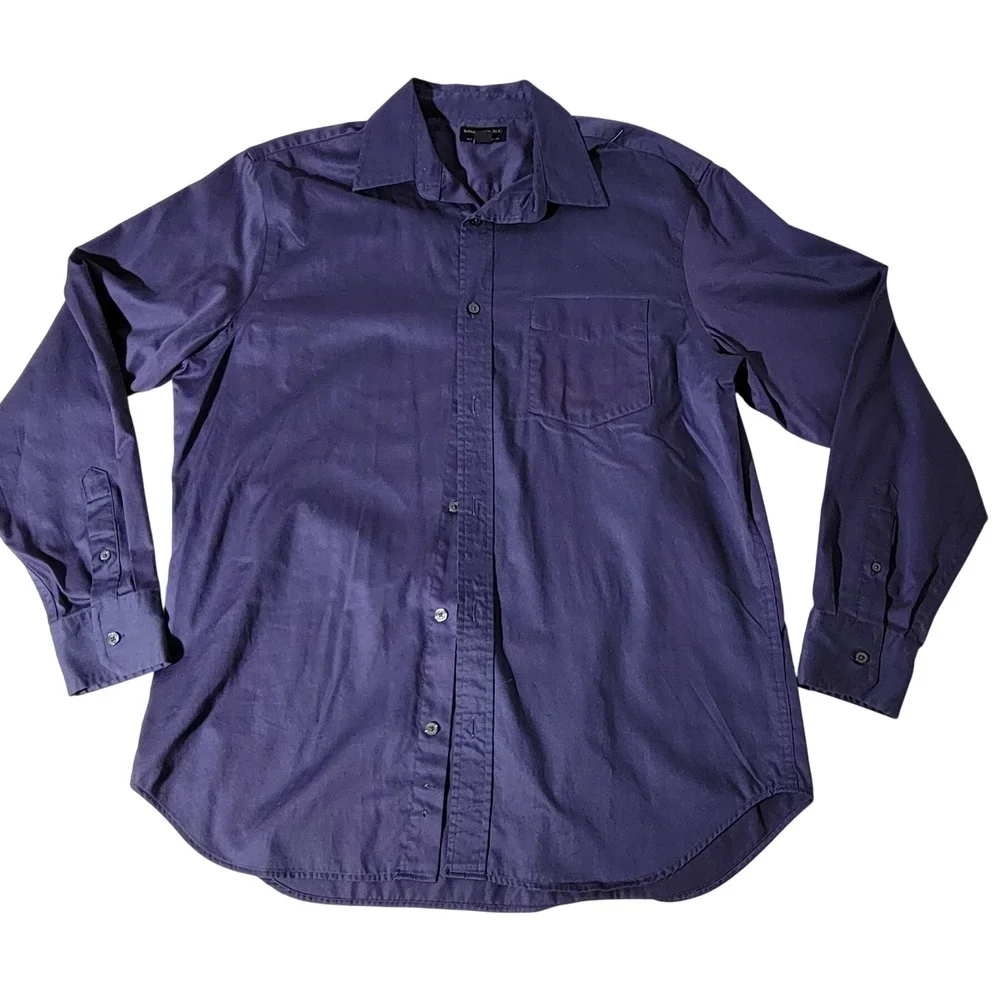 Banana Republic Mens Purple Non Iron Classic Fit Button Down Dress Shirt L